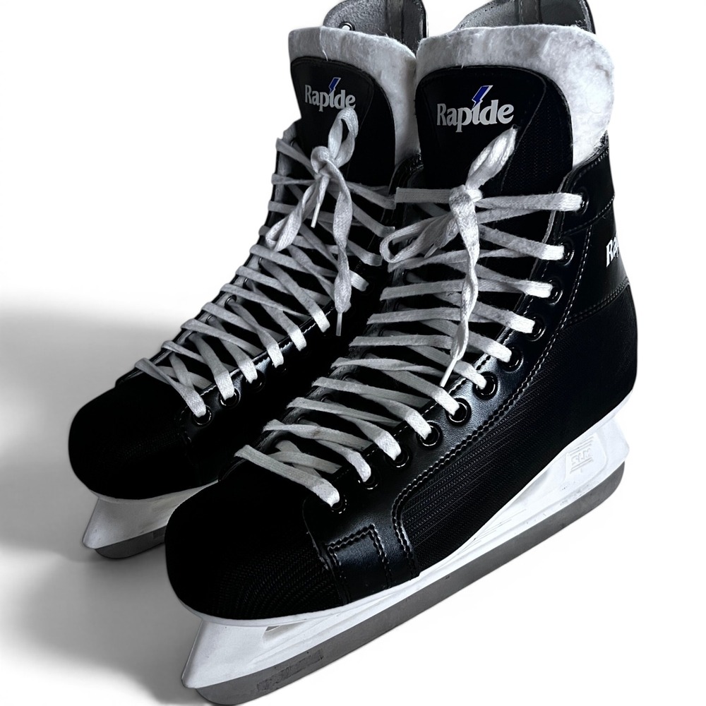 CCM Rapide 101 Ice Hockey Skates Mens Size 11 Black Blue SL-1000 Skating Winter